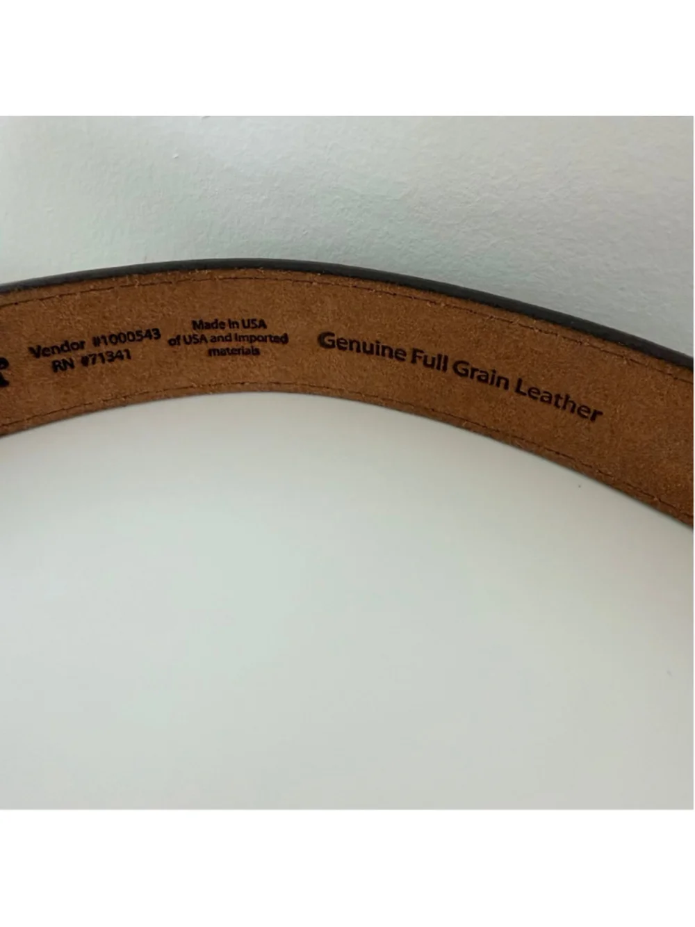 L.L.Bean Men's Brown Genuine Full Grain Leather Bullet Belt Size 42 USA Made